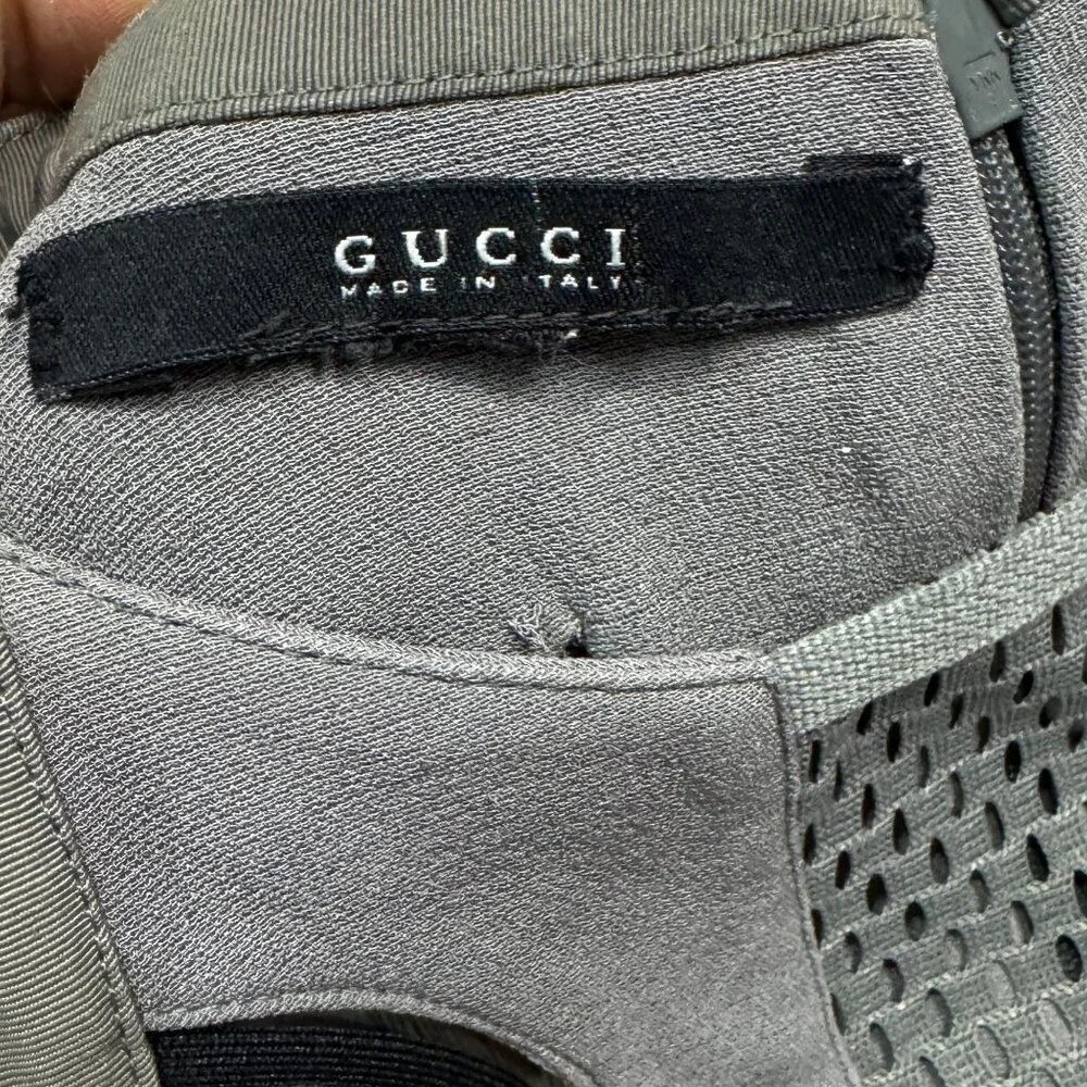Gucci Vintage Runway S/S 2010 Sci-Fi Halter Mini Dress S IT 40 Grey MSRP $2150 - Picture 5 of 12